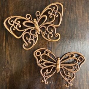 Two Vintage Homco Wall Art Butterflies